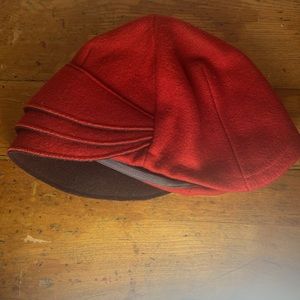red Wildhagen made in Toronto avant garde wool hat